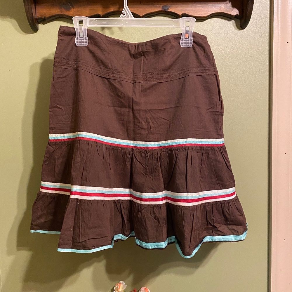 American Eagle Outfitters Tiers Ruffles Ribbons Cotton Skirt Size 6